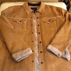 Suede like, fur lined men’s jacket